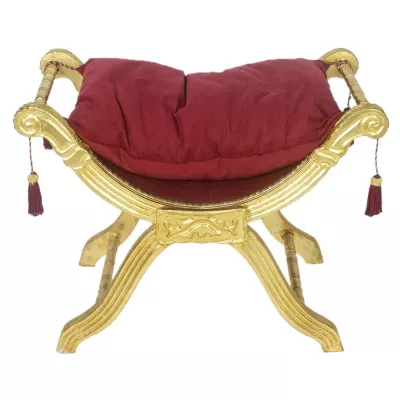 Morris Barock-Hocker Gold-Bordeaux