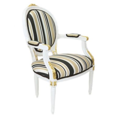Morris Barock Brocante-Stuhl Striped Gold