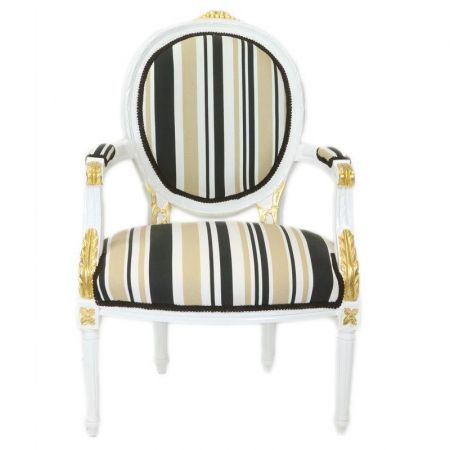 Morris Barock Brocante-Stuhl Striped Gold