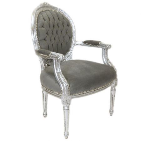 Morris Barock Brocante-Stuhl Silver-Ash