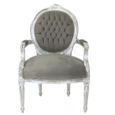 Morris Barock Brocante-Stuhl Silver-Ash