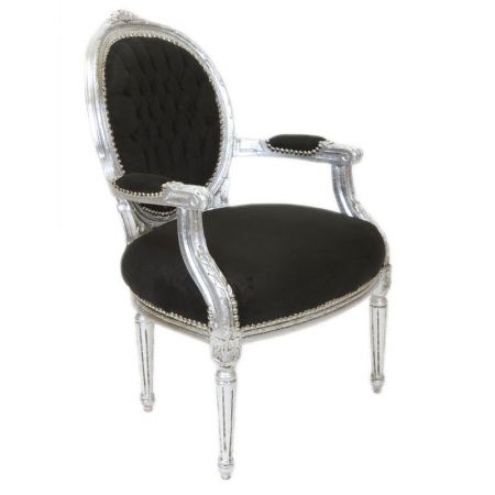 Morris Barock Brocante-Stuhl Queens-Black