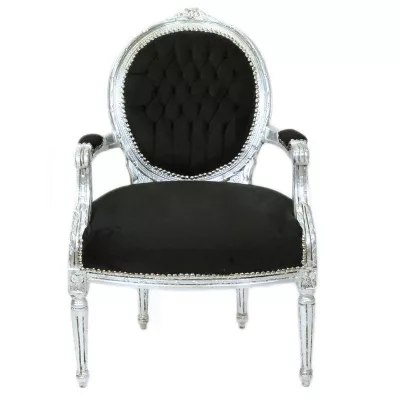Morris Barock Brocante-Stuhl Queens-Black