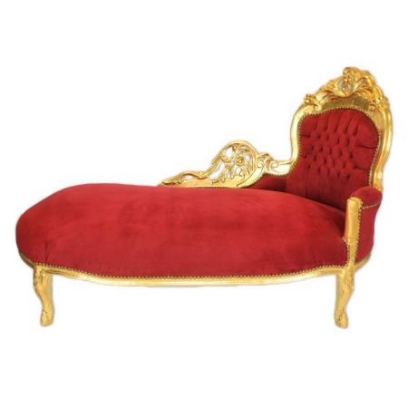 Morris Barock Chaislongue Gold-Bordeaux