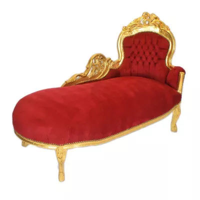 Morris Barock Chaislongue Gold-Bordeaux