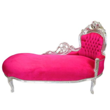Morris Barock Silber-Fusia Chaiselongue Chain