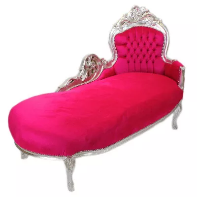 Morris Barock Silber-Fusia Chaiselongue Chain