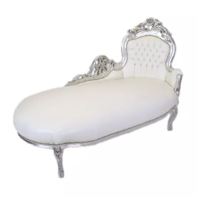 Morris Barock Silber Weiß Chaiselongue SK-A