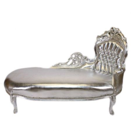 Moriss-Antik Barock Silber Chaise Longue