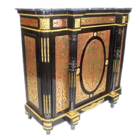 Morris Barock-Kommode Boulle-Stil mit Marmorplatte