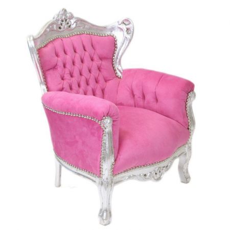 Morris barock Silber-Rosa Kinderstuhl