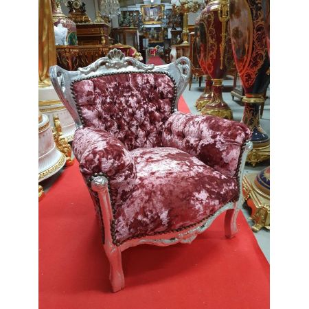 Morris Barock Silber-Rosa Silk Kinderstuhl