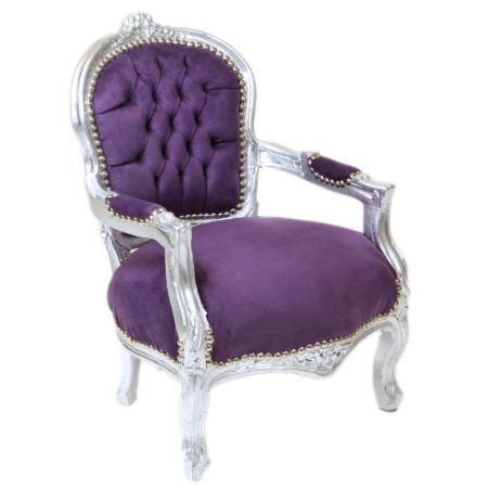 Morris Barock Silber-Lila Kinderstuhl