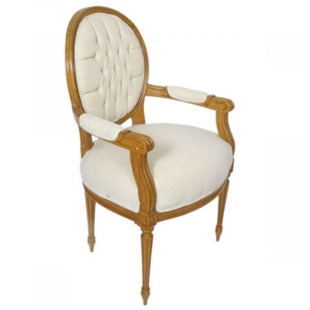 Morris Barock Medallion-Armstuhl Rancher's-White