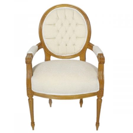 Morris Barock Medallion-Armstuhl Rancher's-White