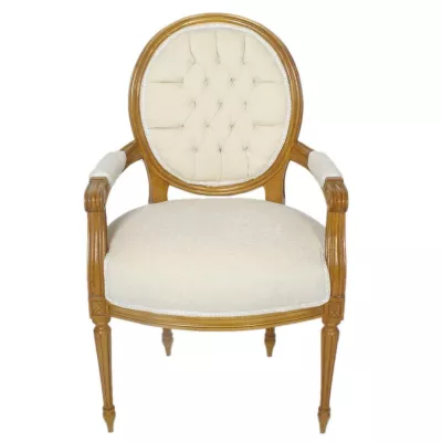 Morris Barock Medallion-Armstuhl Rancher's-White