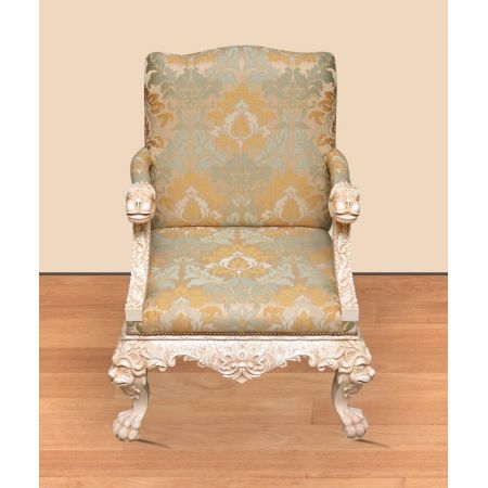 Morris Barock-Sessel Set Asiatischer Dschungel (Creme Weiß)