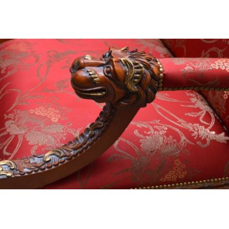 Morris Mahagoni Barock-Sessel Set Asiatischer Dschungel