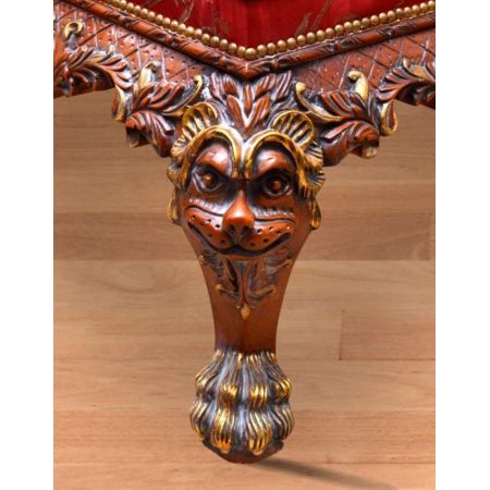 Morris Mahagoni Barock-Sessel Set Asiatischer Dschungel