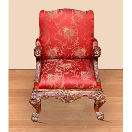 Morris Mahagoni Barock-Sessel Set Asiatischer Dschungel