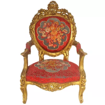 Morris Vintage Barock-Stuhl Red Flora