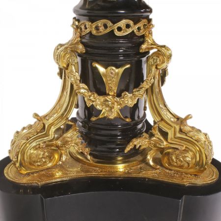 Morris runder Barock-Tisch in Schwarz-Gold