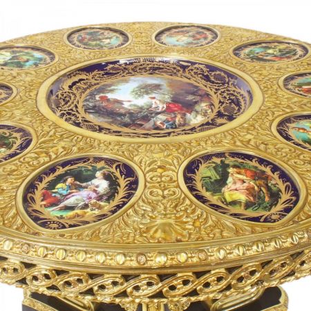Morris edler Barock-Tisch in Schwarz-Gold