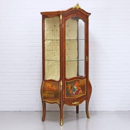 Morris gläserne vintage Barock-Highboard Vitrine