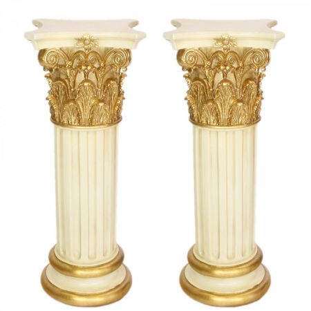 Morris Barock-Säulen in Cremeweiß-Gold