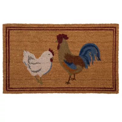 Clayre & Eef Türmatte "Huhn und Hahn" 75x45 cm