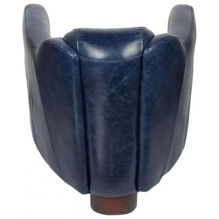 Schöner französischer Retro Sessel Echtleder Ledersessel "Blue Gent" Sofort Lieferbar