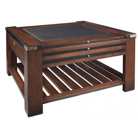 Quadratischer Spieltisch / Game Table "Addison", in Mahagoni, mit austauschbaren Spielbrettern - sofort lieferbar