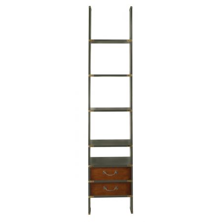 Authentic Models Bücherrei Leiter, Bücherschrank, Bücherregal aus Holz, Dekorationsregal in Grau MF068G