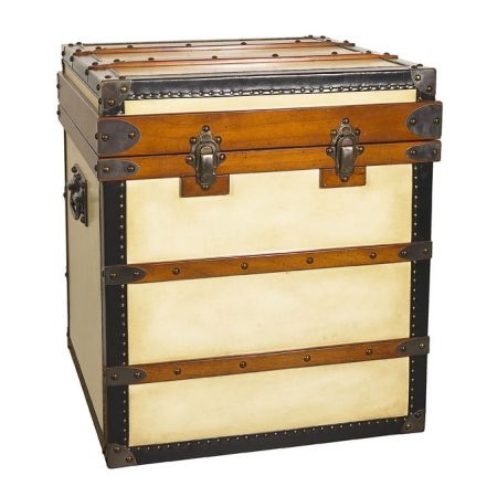 Authentic Models Truhe Aufbewahrungsbox "Reisekoffer"/ End Table Polo Club Stil MF098