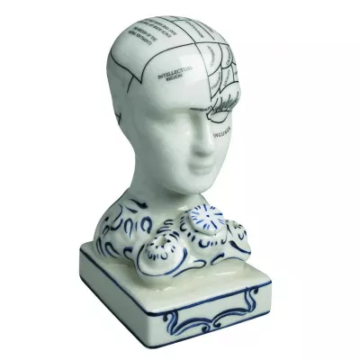 Authentic Models Wissenschaftlicher Schädel - Phrenology Inkwell MG022