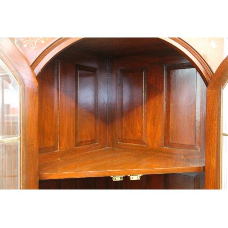 Antike Eckvitrine/ Corner Cupboard aus Palisander Massivholz