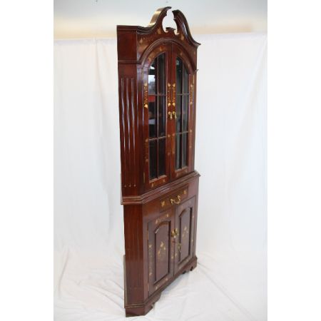 Antike Eckvitrine/ Corner Cupboard aus Palisander Massivholz