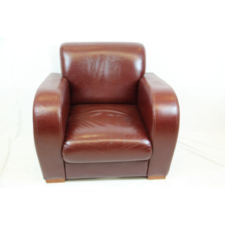 Art Deco Clubsessel aus Echtleder - Sofort lieferbar