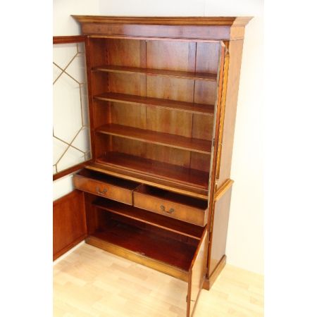 Bücherschrank Antik Regency Stil, Bookcase aus Eibenholz mit  Regency Verglasung