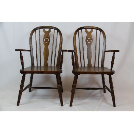 Paar Windsor chairs / Stühle Massivholz 19 JH