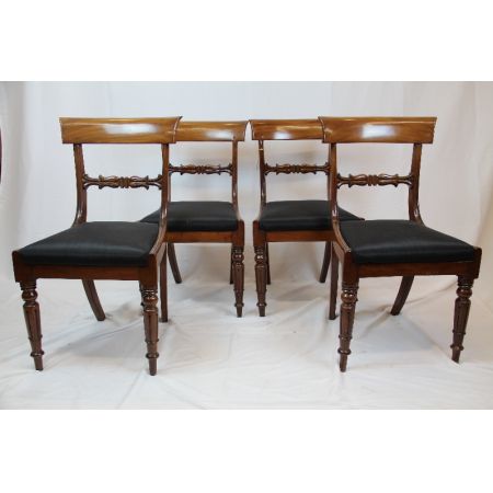 Antiker 4er Satz Mahagoni Stühle England 1860
