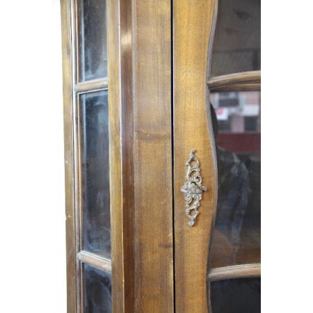 Vitrinen-Eckschrank Victorian mit Holzaplikationen