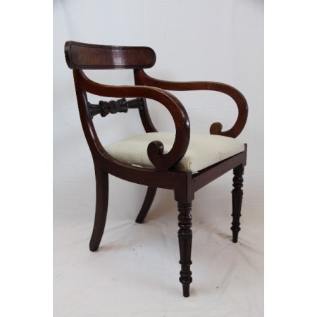 Armchair Victorian Massivholz Mahgoni Patina