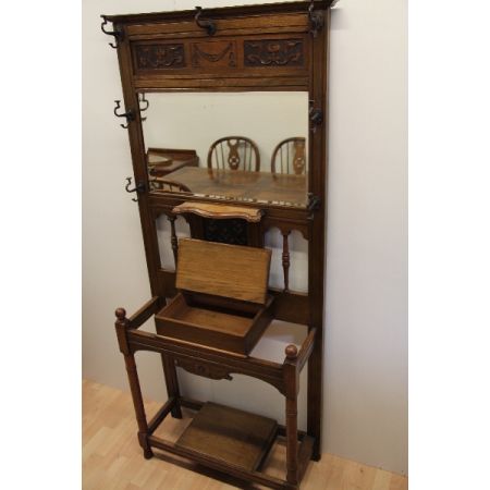 Garderobe Hallstand  Massiv Eiche Jugendstil 