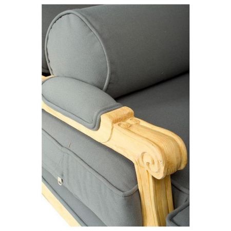 Französische Chaise Longue Blau-Weiß