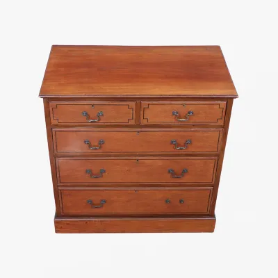 Mahagoni Kommode mit Intarsierten und fünf Schubladen, ca. 1890