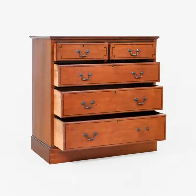 Mahagoni Kommode mit Intarsierten und fünf Schubladen, ca. 1890