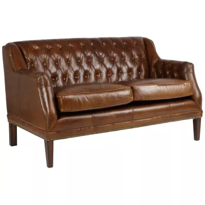 Klassisches französisches Ledersofa Echtleder Chesterfield Sofa