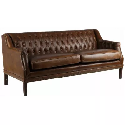 Chesterfield Sofa Ledersofa klassisch französisch Retro Echtleder