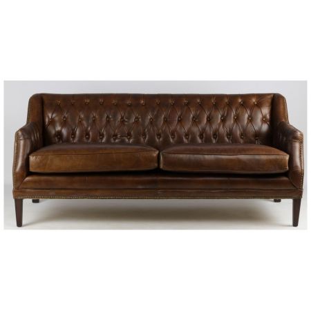 Chesterfield Sofa Ledersofa klassisch französisch Retro Echtleder